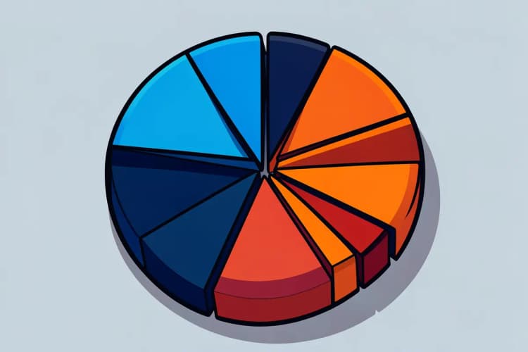 Um gráfico de pizza com fatias desorganizadas e desconectadas, simbolizando a ineficácia.