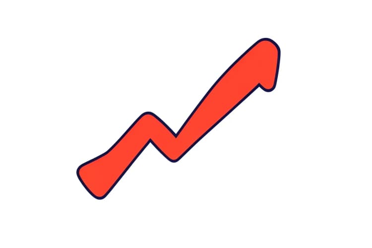 Gráfico de vendas caindo com uma seta vermelha.