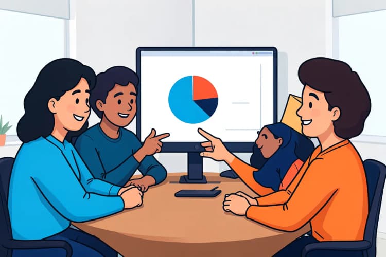principais áreas de atuação em marketing digital, com um gráfico de pizza