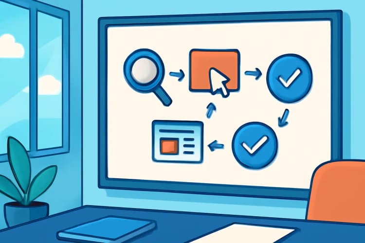 Diagrama simplificado de como funciona o tráfego pago, mostrando etapas de anúncio a conversão
