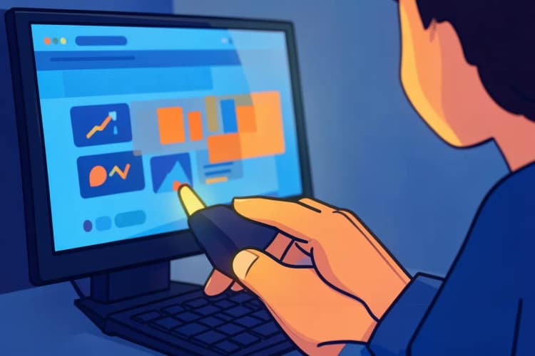 Um profissional de marketing digital otimiza campanhas de anúncios em uma plataforma online.