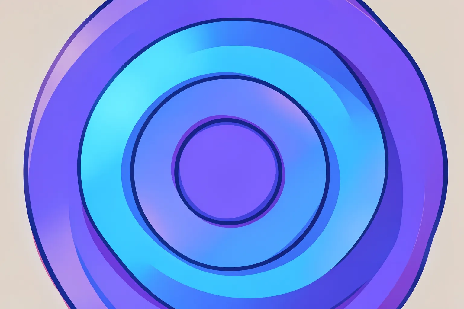 Gráfico abstrato com círculos concêntricos em tons de azul e roxo, representando diferentes camadas de consciência.