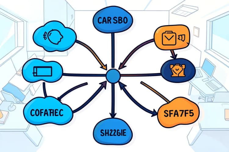 Diagrama de fluxo com setas conectando diferentes níveis de consciência a ações estratégicas, como um mapa mental visual.